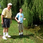 Village of Amelia resident Zac Levy enjoys a morning of fishing with grandson Sam Topol.