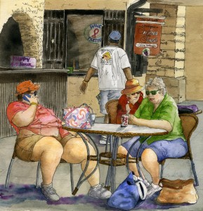"Break Time," a water color painting by Villager Susan Donohoe has been chosed for a prestigious showing by the Florida Watercolor Society,