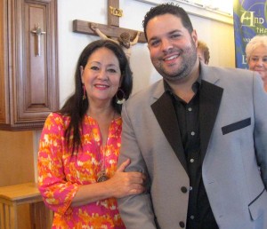 Fernando Varela with his mother at church.