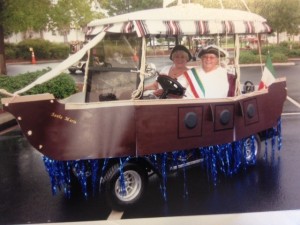 Frank and June Truglio appear in a float at a past Italian Parade in The Villages.