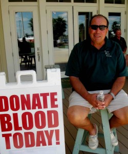 Villager Bobby Villela at the 2013 blood drive.