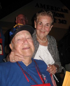 Charles Lundberg is welcomed home by wife Eva after the latest Villages Honor Flight. 