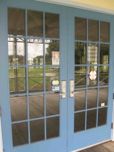 The doors of the closed El Santiago restaurant.