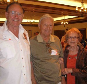 Allen Payne and Bud and Donna Hagenbuch, from left, are ready for the Nov. 2 Honor Flight.