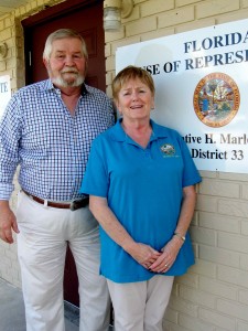 Pete Wahl and Marlene O'Toole at the new office in Bushnell.