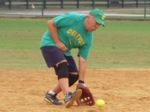 Celtics infielder George Koblas fields a grounder