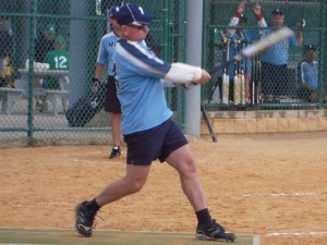 Fred Bruce connects for one of his two Metsie hits.