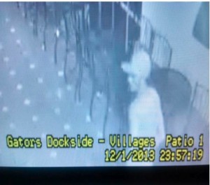 A video clip shows the suspect in the Dec. 1 armed robbery at Gator's Dockside.