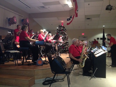 The Villages Swing Band performs 40's tunes to a packed audience