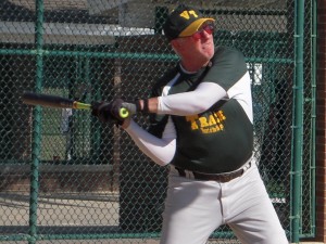 Virginia Trace's Art Thrulow is ready to make contact.