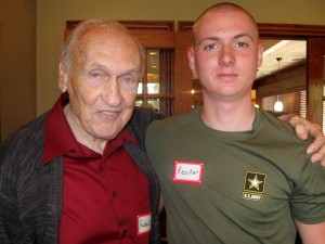 Bob Dawson, left, and Tyler Recker both signed up for the military at age 17. They will travel together in April on Villages Honor Flight. 