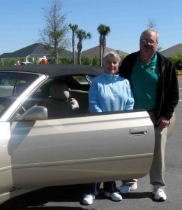 Marilyn Marshall with her son-in-law Ron Achtenberg at a  CarFit program at Eisenhower Recreation Center. 