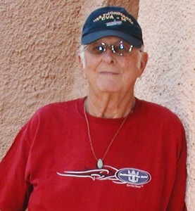 The late Donald Bernard wearing his USS Ticonderoga ball cap.