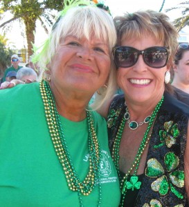 Ellen Deslam of Duval and Ladonna Murphy of Lady Lake, from left, had the Irish spirit.