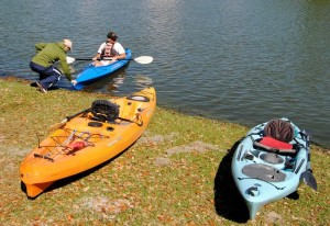 Discovery Kayaks gave those attending the Outdoor Expo a chance to take to the water.
