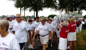 The Villages Cheerleaders give walkers a big sendoff at the second annual Alzheimer's Family Support Walk in 2014. 