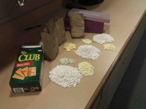 A photo supplied by MCSO shows the drugs apprehended in the arrest.