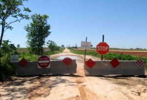 Barricades are now up on Pine Ridge Dairy Road in anticipation of construction by The Villages. 