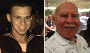 Marvin Murdock as a young man in the Navy and today.