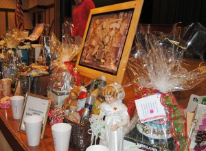 Items on display at the Chinese Auction.