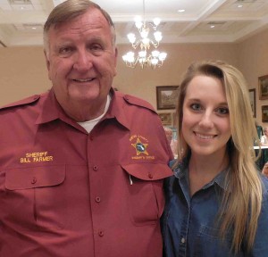 Sheriff Bill Farmer and scholarship recipient Chelsey Vaughn.