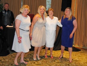 Doris' daughters, left to right, Chris, Shawna and Michelle, kicked up their heels on the dance floor with their Mom.