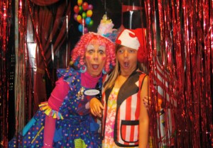 Kendal Dieleman has her photo taken with Hopscotch the Clown
