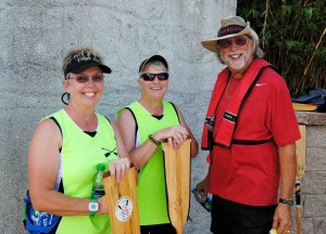 Dragon Boat instructors Alice Micchelli, Claudia McNichols and Larry Reid.