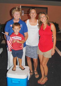 Four generations came out to greet the veterans: Village of Duval resident Penney White brought her daughter, Sally, granddaughter Melissa, and great-grandson, Riley , who will turn three on July 2. 