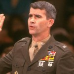 Oliver North testifying in 1987.