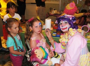 Facepainting added to the fun on Wednesday.