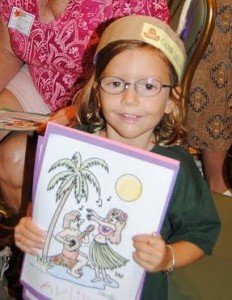 Avelina Groetzner's hula dancer painting showed artistic promise.