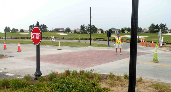 Colony Boulevard has reopened after the installation of paver bricks. 