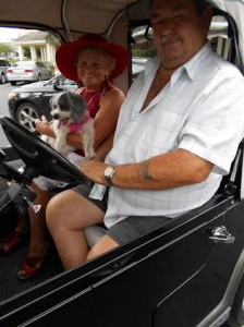 Joyce and Nick Knolmayer with their dog Mitzi.