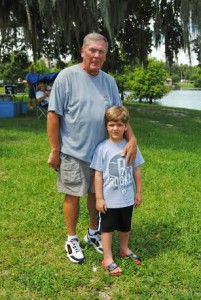 Jerry Bullen and grandson James Murphy, 5.