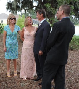 Irene Kozma and Tom Lawrenson tied the knot Saturday, surrounded by friends. 
