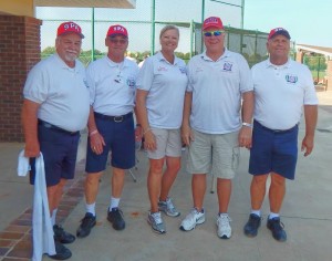 SPA Tournament officials Mike Keeth, Moman Bates, Nancy Veahman, Don Cherry and Roger Jennings.