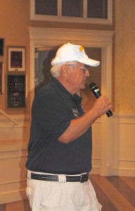 Founding member of the Villages Coast Guard Club John Murphy addressed the group.