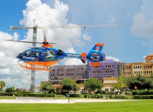 A summer shower didn't delay a recent patient airlift from TVRH to UF Shands Hospital in Gainesville.