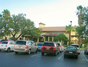 Cars are parked outside Tierra del Sol restaurant.