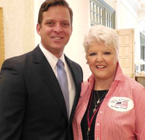Lt. Gov. Carlos Lopez-Cantera with Aileen Milton of The Villages Tea Party.