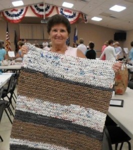 Betty Campbell with one of the mats she created.