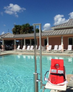 An aquatic access lift has been added to the Churchill Street Village Recreation Center Family Pool.