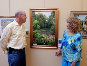 Newlyweds Ted and Clotilde Miller had eyes for each other, and also for Leroy Pettis' 'Lily Pond' digitalized photo.