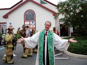 Senior Pastor Harold Hendren oversaw the orderly evacuation of the church