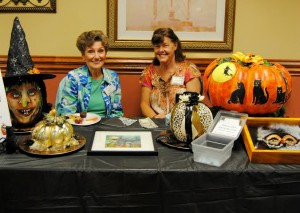 Helen Poor and Doree Vorchick are leading an artificial pumpkin project to fund local art scholarships.