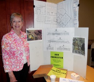 AAC incumbent Ann Forrester shows off her display about El Santiago Recreation Center.