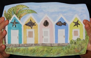 A member of Colony Clayers Club made this "challenge" piece showing the restrooms at Lake Sumter Landing.