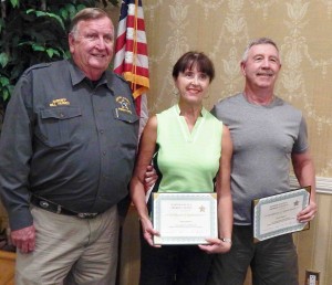 Terry and Butch Barnett received their Citizens Academy Certificates from Sheriff Bill Farmer.