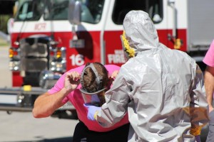 Marion County emergency responders conducted Ebola drills on Friday. 